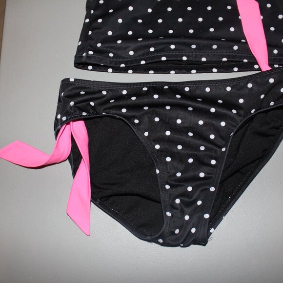 Black & White 2 Pcs Justice Tankini  Swimsuit Size 14 - Picture 3 of 10